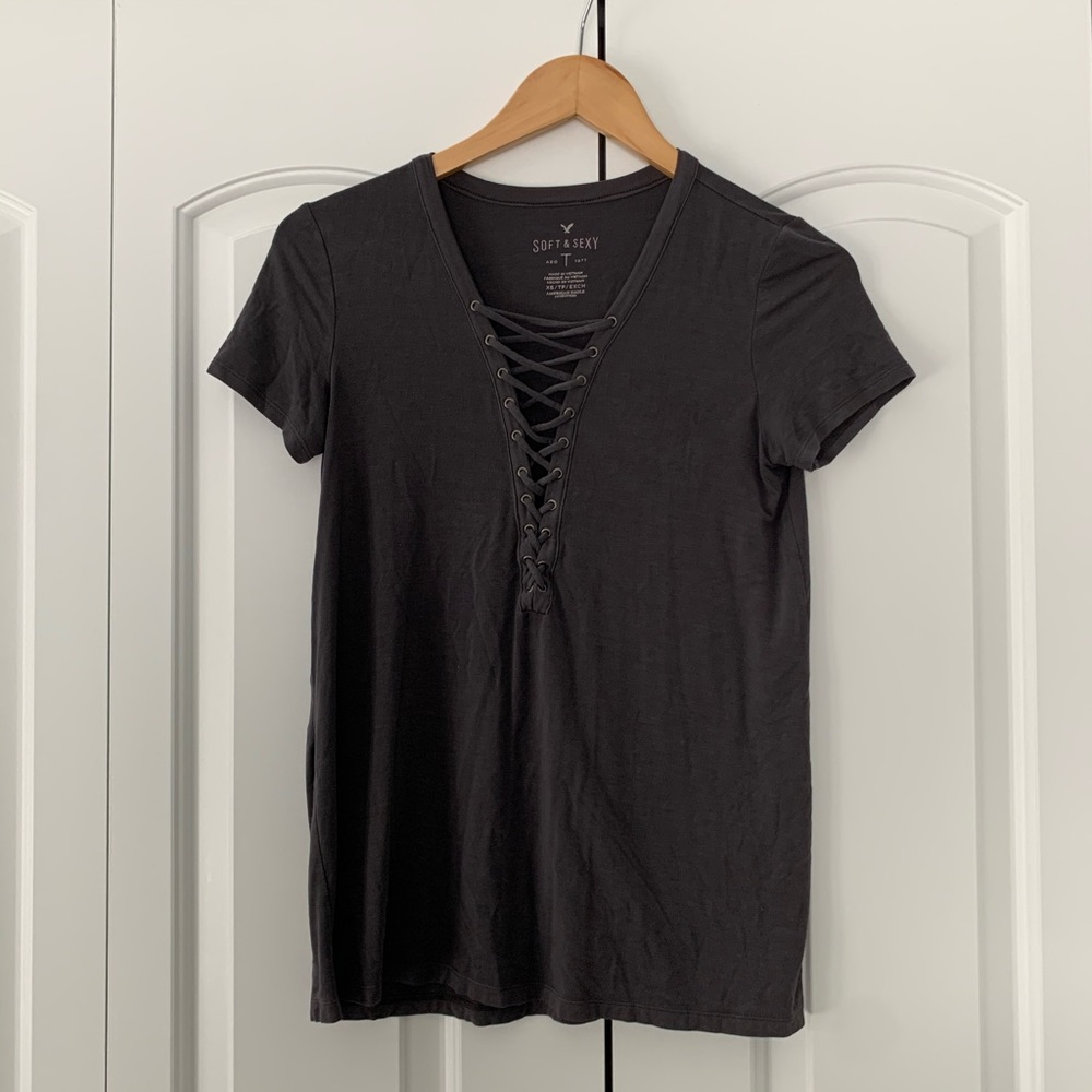 Soft and Sexy Lace Up Tee